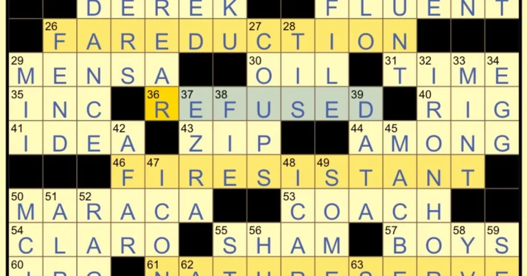 Black Tie Affairs NYT Crossword