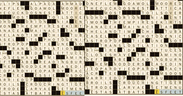 Onsets NYT Crossword